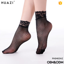 Fashionable hot sale girls black color wholesale custom print socks